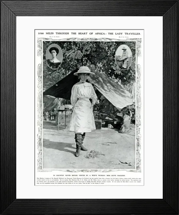 Framed Print : The Lady Traveller: Olive MacLeod in Africa 1911