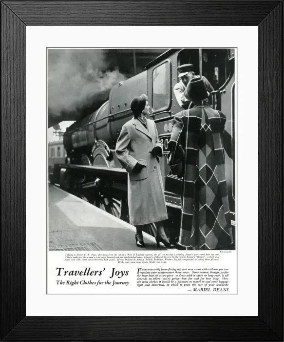 Framed Print : Travellers Joys, the right clothes for the journey, 1950 Framed Print : Travellers Joys, the right clothes for the journey, 1950