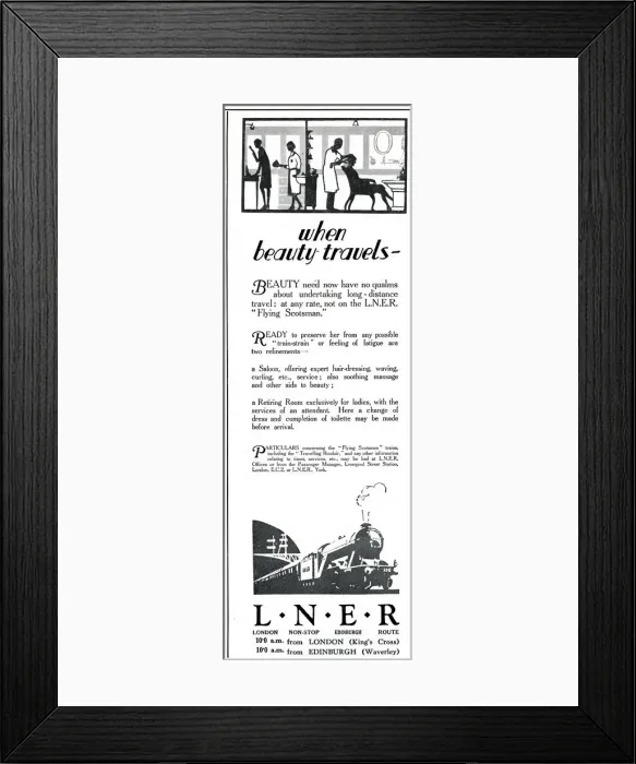 Framed Print : Advert for L. N. E. R - When Beauty Travels 1928 Framed Print : Advert for L. N. E. R - When Beauty Travels 1928
