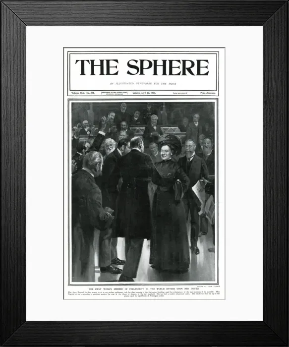 Framed Print : First female member of Parliament, Anna Rogstad, April 1911