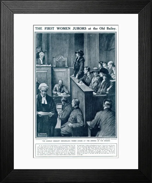 Framed Print : First female jurors at the Old Bailey 1921
