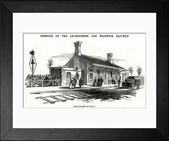 Framed Print : Railway station at Kenilworth, Warwickshire 1844