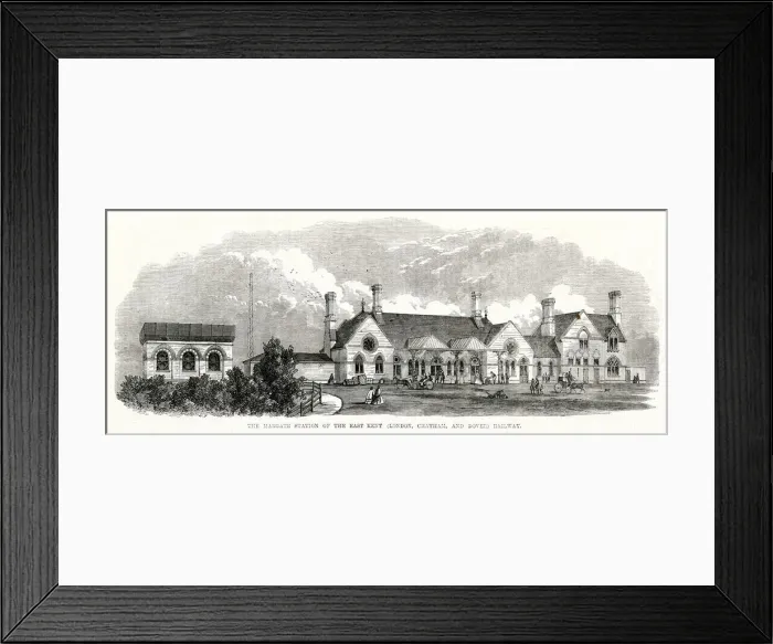 Framed Print : Railway station at Margate, Kent 1864 Framed Print : Railway station at Margate, Kent 1864
