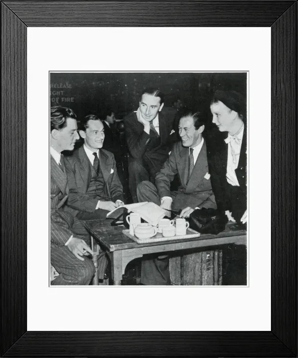 Framed Print : Actors revising script before show opening, September 1939 Framed Print : Actors revising script before show opening, September 1939