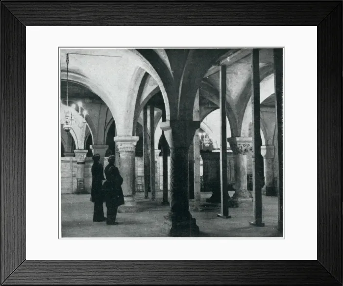 Framed Print : Canterbury Cathedral Crypt supports, September 1939