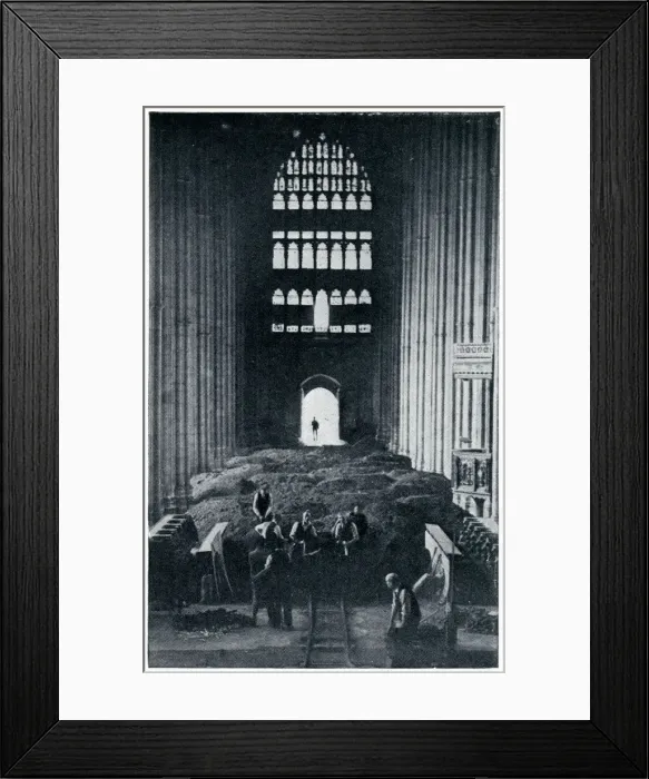 Framed Print : Burying the stalls of Canterbury Cathedral Nave, Sept 1939 Framed Print : Burying the stalls of Canterbury Cathedral Nave, Sept 1939