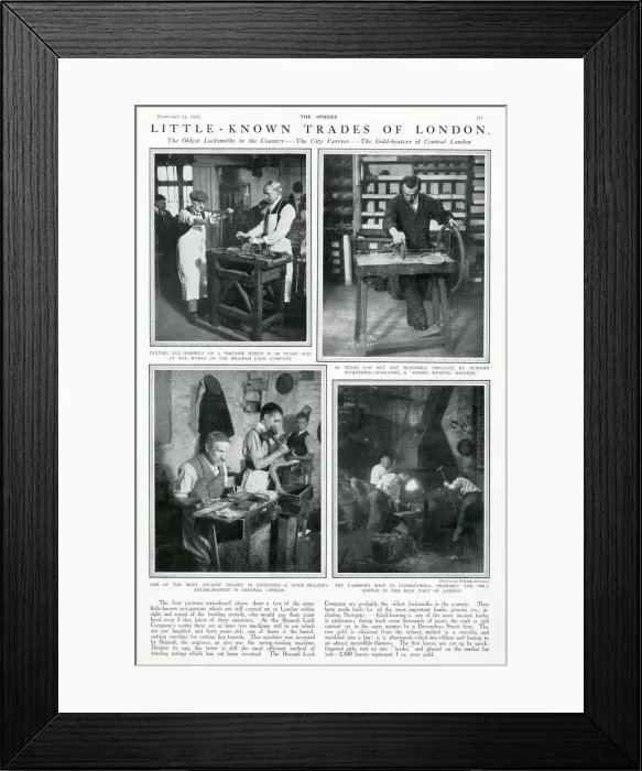 Framed Print : London Trades: Locksmiths - The City Farrier - Gold-Beaters Framed Print : London Trades: Locksmiths - The City Farrier - Gold-Beaters