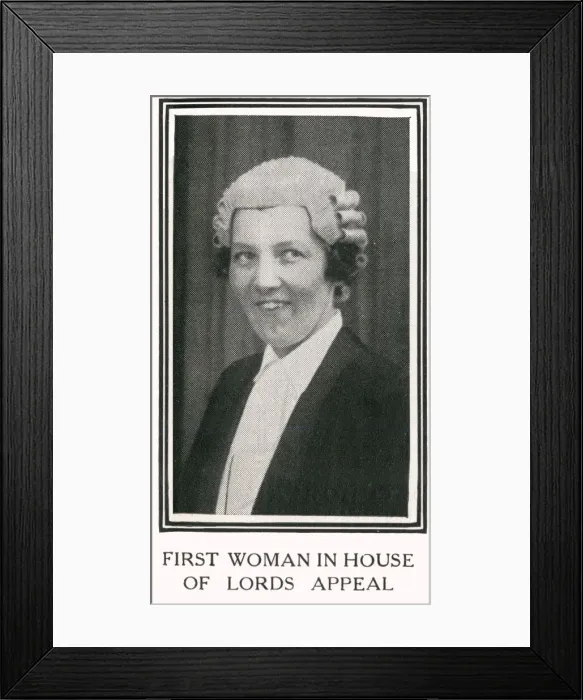 Framed Print : Margaret Kidd, first woman barrister at House of Lords Framed Print : Margaret Kidd, first woman barrister at House of Lords