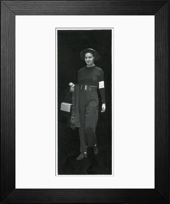 Framed Print : Female ambulance worker in uniform, September 1939 Framed Print : Female ambulance worker in uniform, September 1939