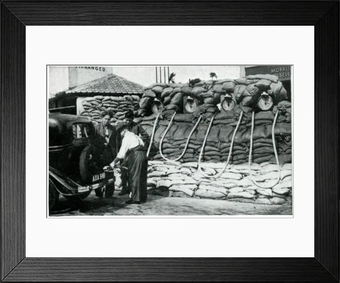 Framed Print : Air raid preparations at London gas station, September 1939 Framed Print : Air raid preparations at London gas station, September 1939