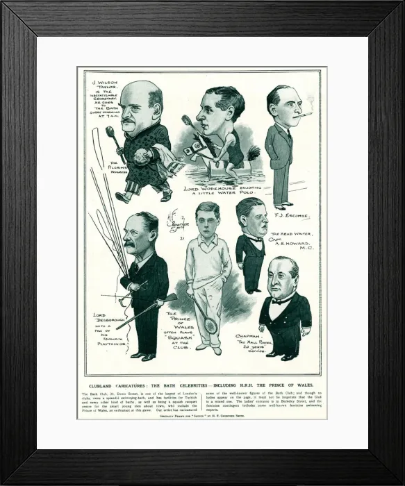 Framed Print : Clubland caricatures: the Bath celebrities 1921 Framed Print : Clubland caricatures: the Bath celebrities 1921