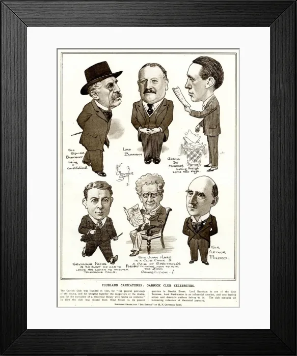 Framed Print : Clubland caricatures: Garrick Club celebrities Framed Print : Clubland caricatures: Garrick Club celebrities