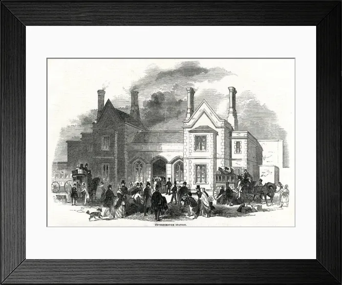 Framed Print : Peterborough East railway station, Peterborough 1845 Framed Print : Peterborough East railway station, Peterborough 1845