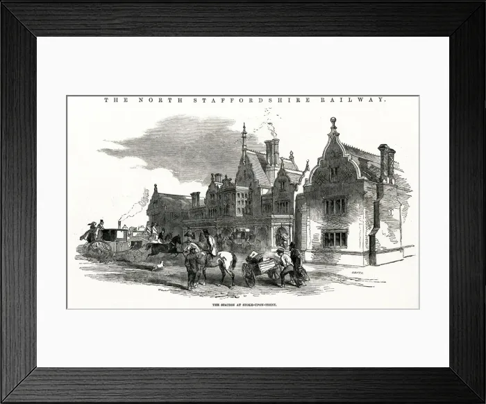 Framed Print : Stoke-on-Trent railway station, Staffordshire 1849 Framed Print : Stoke-on-Trent railway station, Staffordshire 1849