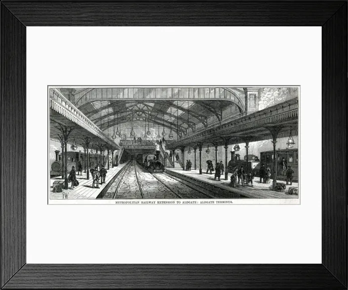 Framed Print : Underground railway, Aldgate Station interior, London