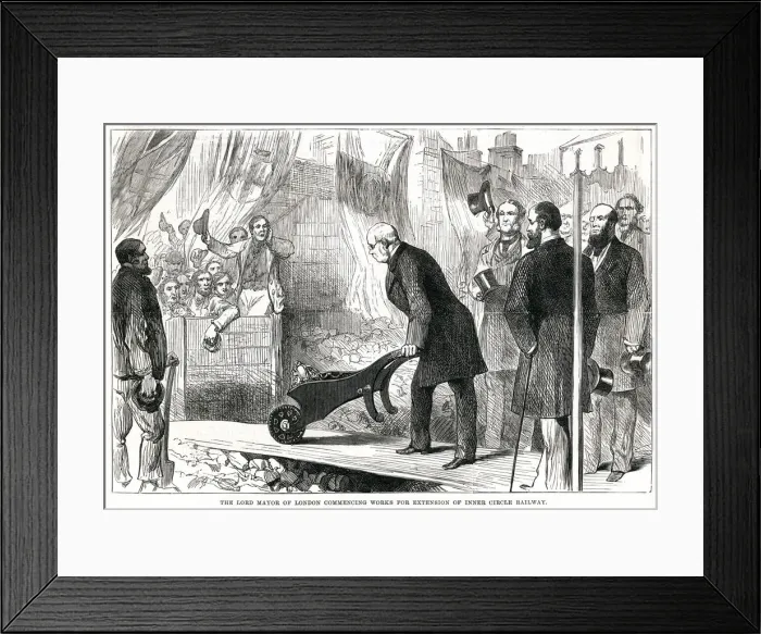 Framed Print : Underground railway construction, Lord Mayor of London 1881