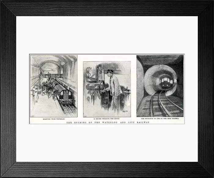 Framed Print : Underground railway, Waterloo and City Line opening London Framed Print : Underground railway, Waterloo and City Line opening London