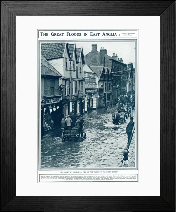Framed Print : Great floods in East Anglia 1912 Framed Print : Great floods in East Anglia 1912