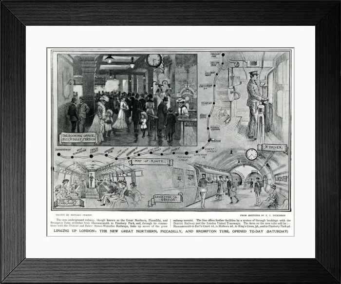 Framed Print : Extension of London Underground railway, 1906 Framed Print : Extension of London Underground railway, 1906