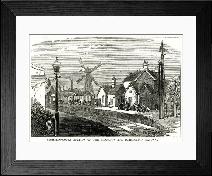 Framed Print : Fighting Cocks railway station, Stockton-Darlington line Framed Print : Fighting Cocks railway station, Stockton-Darlington line