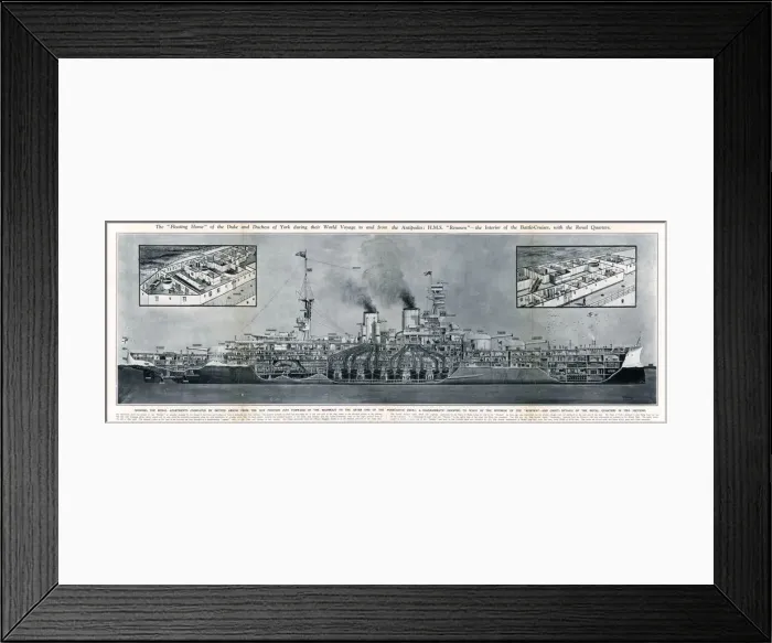 Framed Print : HMS Renown, Duke & Duchess of York on visit to Antipodes Framed Print : HMS Renown, Duke & Duchess of York on visit to Antipodes