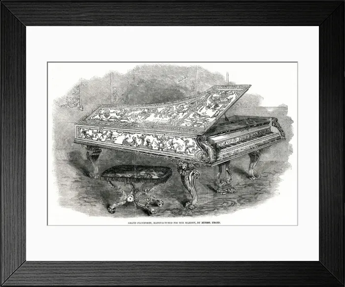 Framed Print : Grand Pianoforte, manufactured for Queen Victoria 1856