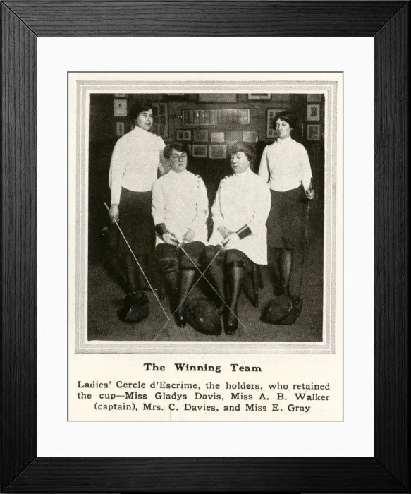 Framed Print : Fancing - The Ladies Cercle d Escrime - the winning team Framed Print : Fancing - The Ladies Cercle d Escrime - the winning team