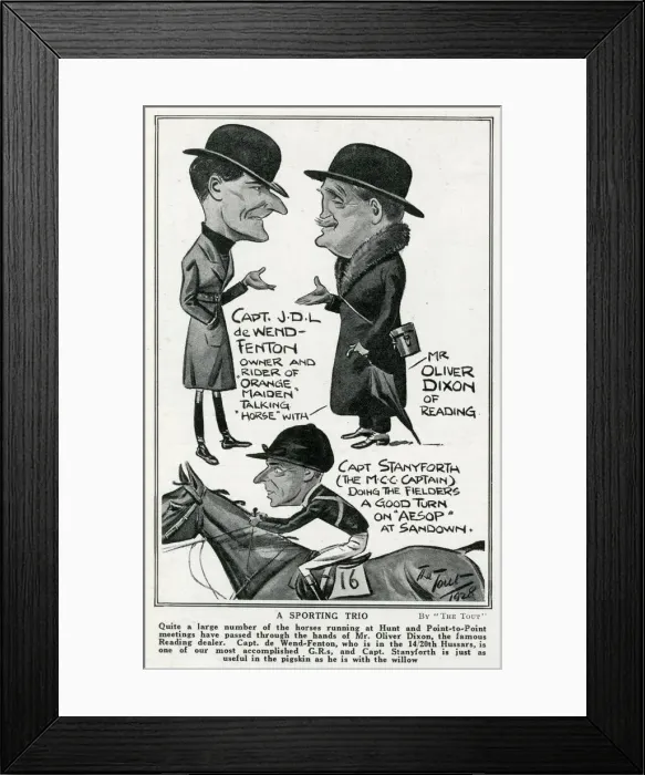 Framed Print : Oliver Dixon, Cpt. de Wend-Fenton and Cpt. Stanyforth Framed Print : Oliver Dixon, Cpt. de Wend-Fenton and Cpt. Stanyforth