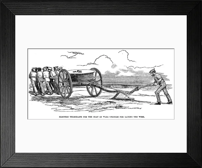 Framed Print : Electric telegraph used in Crimean War, 1854 Framed Print : Electric telegraph used in Crimean War, 1854