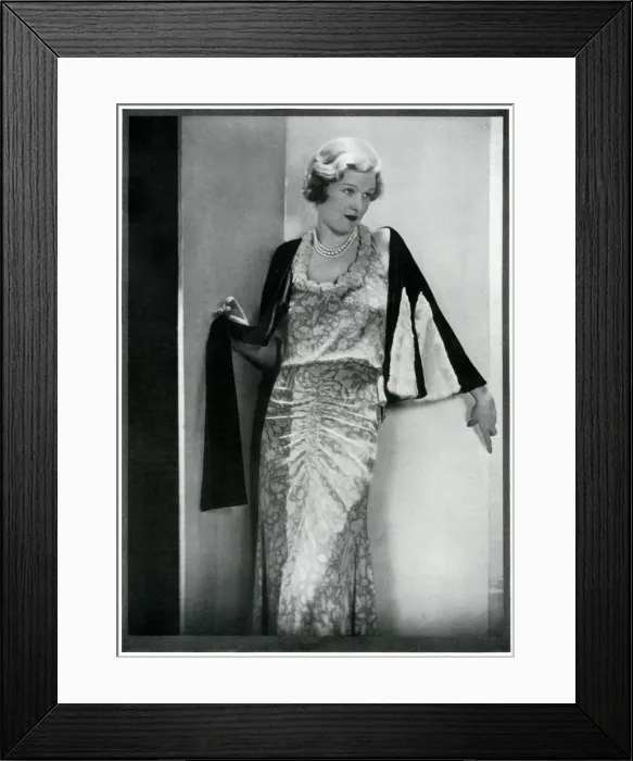 Framed Print : Dress and cape by Molyneux, 1932 Framed Print : Dress and cape by Molyneux, 1932