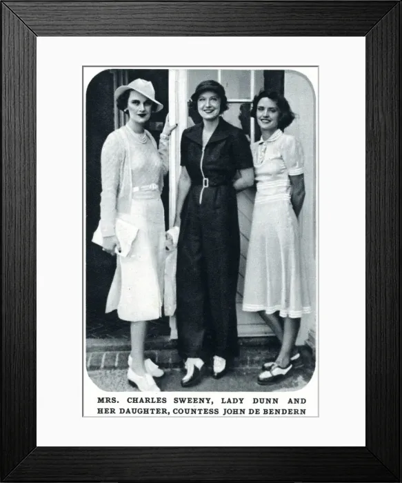 Framed Print : Mrs Charles Sweeny & Lady Dunn at Sandwich Framed Print : Mrs Charles Sweeny & Lady Dunn at Sandwich