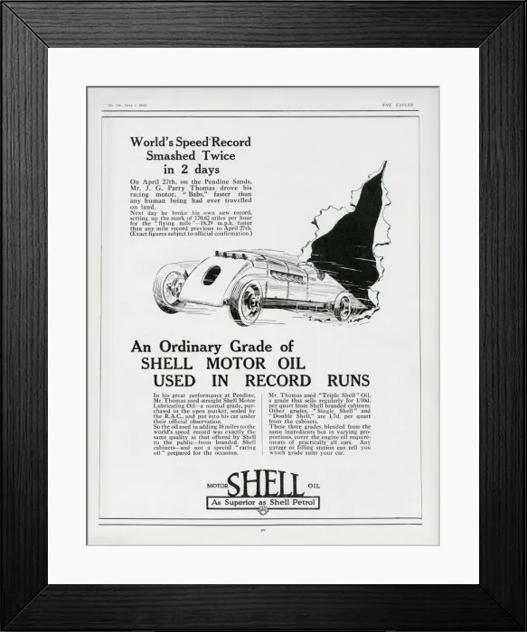 Framed Print : Motor Shell Oil Advertisement