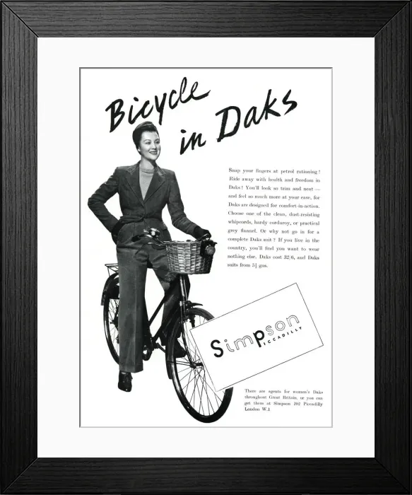 Framed Print : Bicycle in Daks 1940 Framed Print : Bicycle in Daks 1940