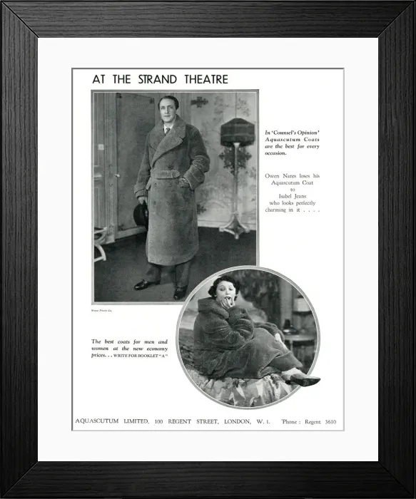 Framed Print : Aquascutum advertisement with Owen Nares & Isabel Jeans Framed Print : Aquascutum advertisement with Owen Nares & Isabel Jeans