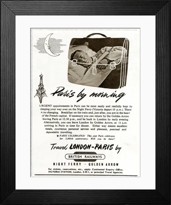 Framed Print : Paris by Morning - British Railways advertisement 1951 Framed Print : Paris by Morning - British Railways advertisement 1951