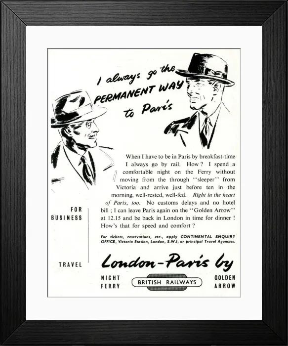 Framed Print : I always go the Permanent Way to Paris - Business Travel Framed Print : I always go the Permanent Way to Paris - Business Travel
