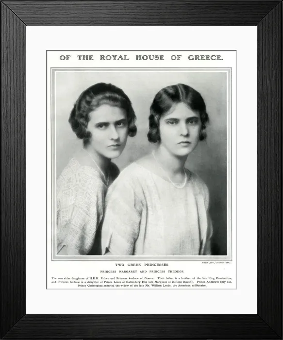Framed Print : Princess Margaret and Princess Theodora of Greece Framed Print : Princess Margaret and Princess Theodora of Greece
