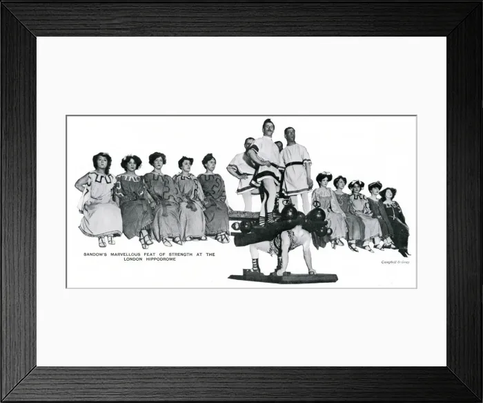 Framed Print : Sandows marvellous feat of strength at London Hippodrome