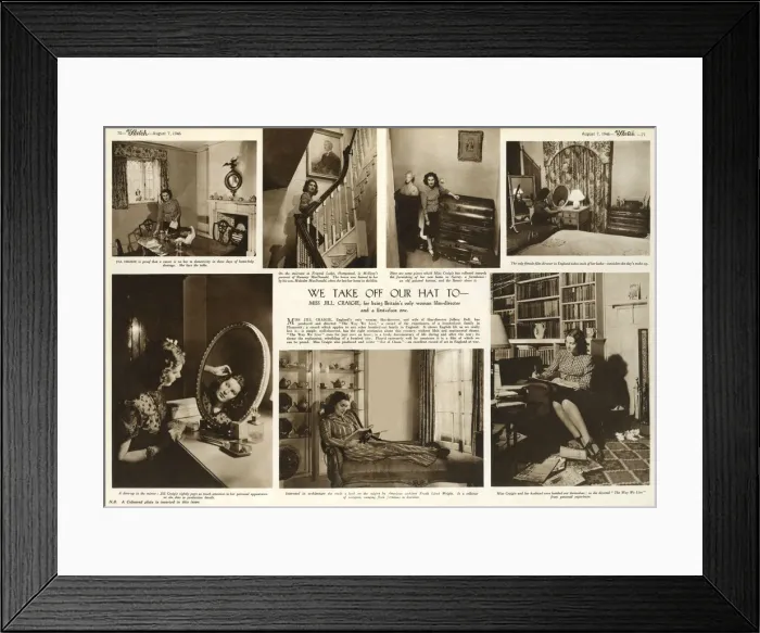 Framed Print : Film Director Jill Craigie in her home Framed Print : Film Director Jill Craigie in her home
