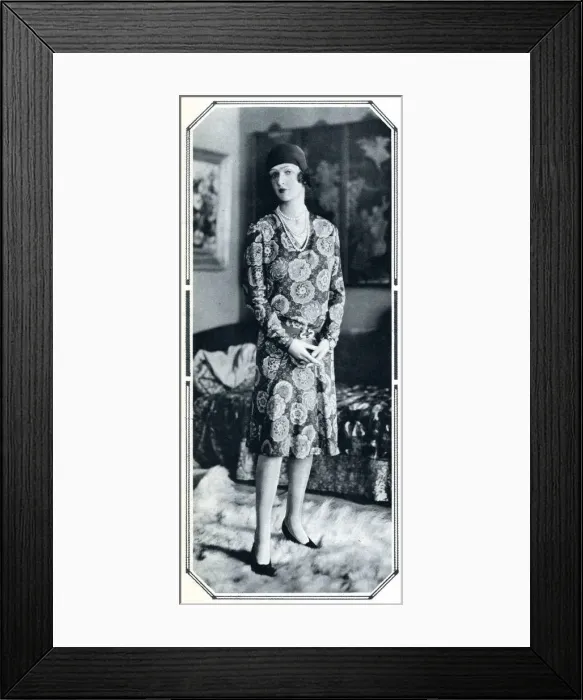 Framed Print : MMe, Drake-Exner wearing in a dress of her own design Framed Print : MMe, Drake-Exner wearing in a dress of her own design