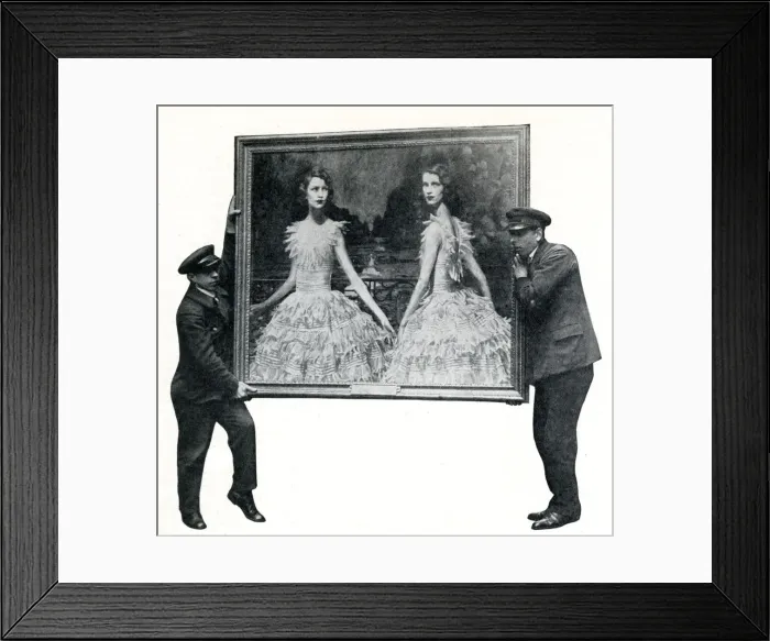 Framed Print : Portrait of Ruthven twins by Cowper arriving at RA Framed Print : Portrait of Ruthven twins by Cowper arriving at RA