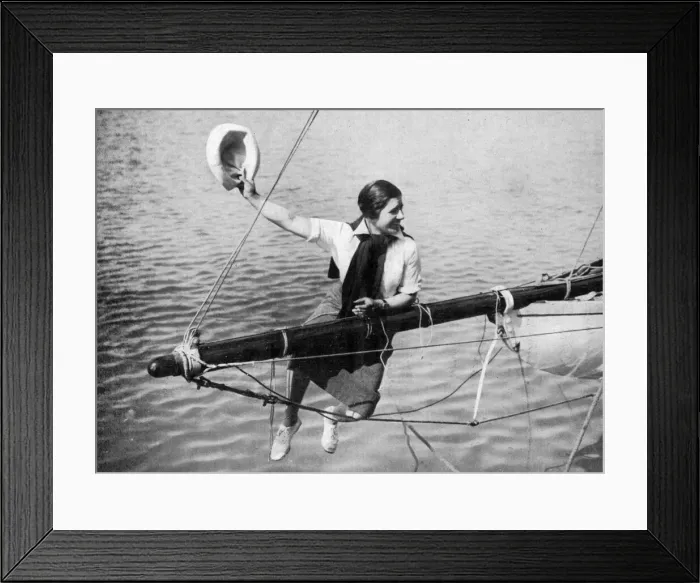 Framed Print : Joe Carstairs on her yacht Sonia, 1925