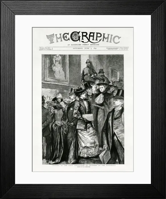 Framed Print : Visitors to an exhibition at the Guildhall, London Framed Print : Visitors to an exhibition at the Guildhall, London