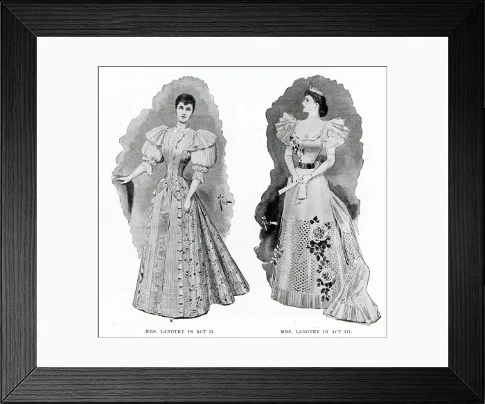 Framed Print : Lily Langtry in A Society Butterfly - gowns by Worth Framed Print : Lily Langtry in A Society Butterfly - gowns by Worth
