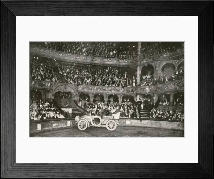 Framed Print : Mr Fords arrival at the Hippodrome in 15 hp Darracq car Framed Print : Mr Fords arrival at the Hippodrome in 15 hp Darracq car