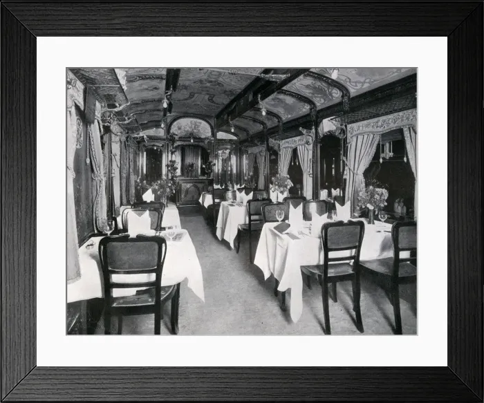 Framed Print : Dining car of the Cote D Azur Express Framed Print : Dining car of the Cote D Azur Express