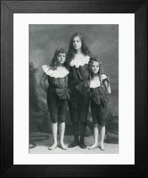 Framed Print : Maud, Ethel and Gladys Finney, exhibition swimmers Framed Print : Maud, Ethel and Gladys Finney, exhibition swimmers