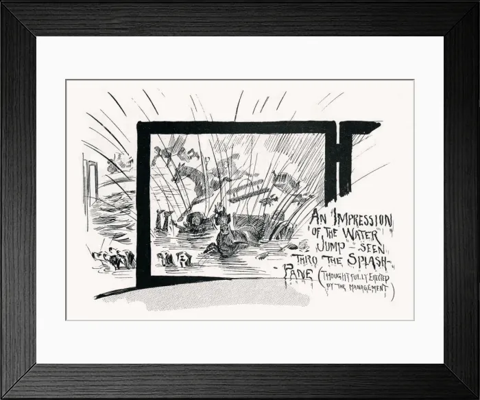 Framed Print : Tally ho at the London Hippodrome, through the splash pane Framed Print : Tally ho at the London Hippodrome, through the splash pane