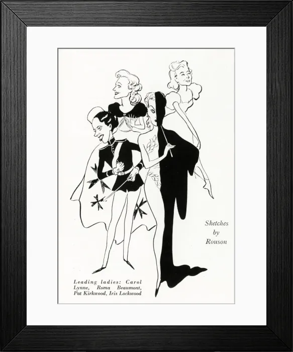 Framed Print : The leading ladies in Black Velvet at London Hippodrome