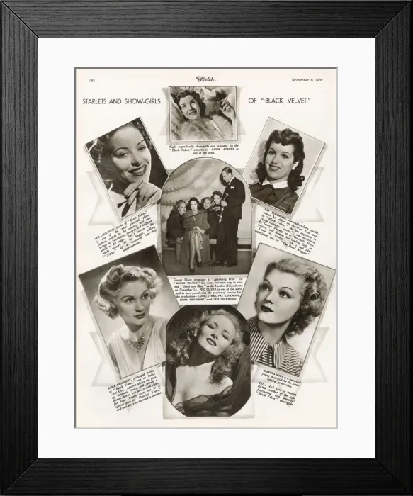 Framed Print : Starlets and show-girls of Black Velvet at London Hippodrome Framed Print : Starlets and show-girls of Black Velvet at London Hippodrome